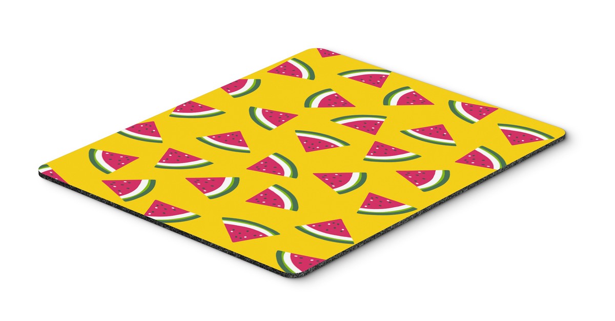 Watermelon on Yellow Mouse Pad, Hot Pad or Trivet