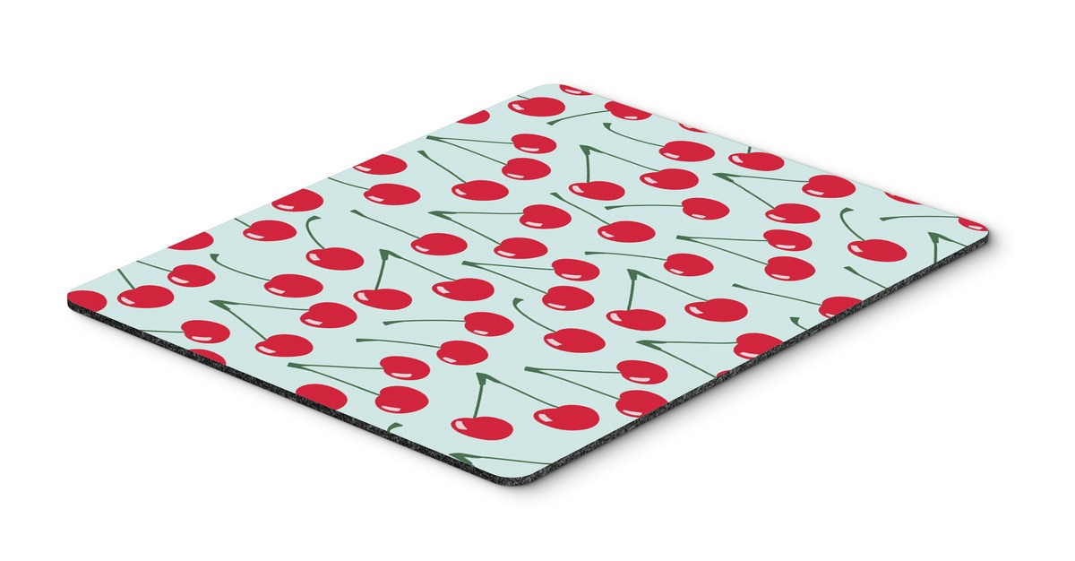 Cherries on Blue Mouse Pad, Hot Pad or Trivet
