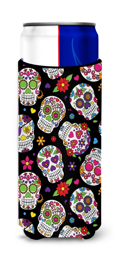BB5116MUK Day of the Dead Black Michelob Ultra Hugger for Slim Cans