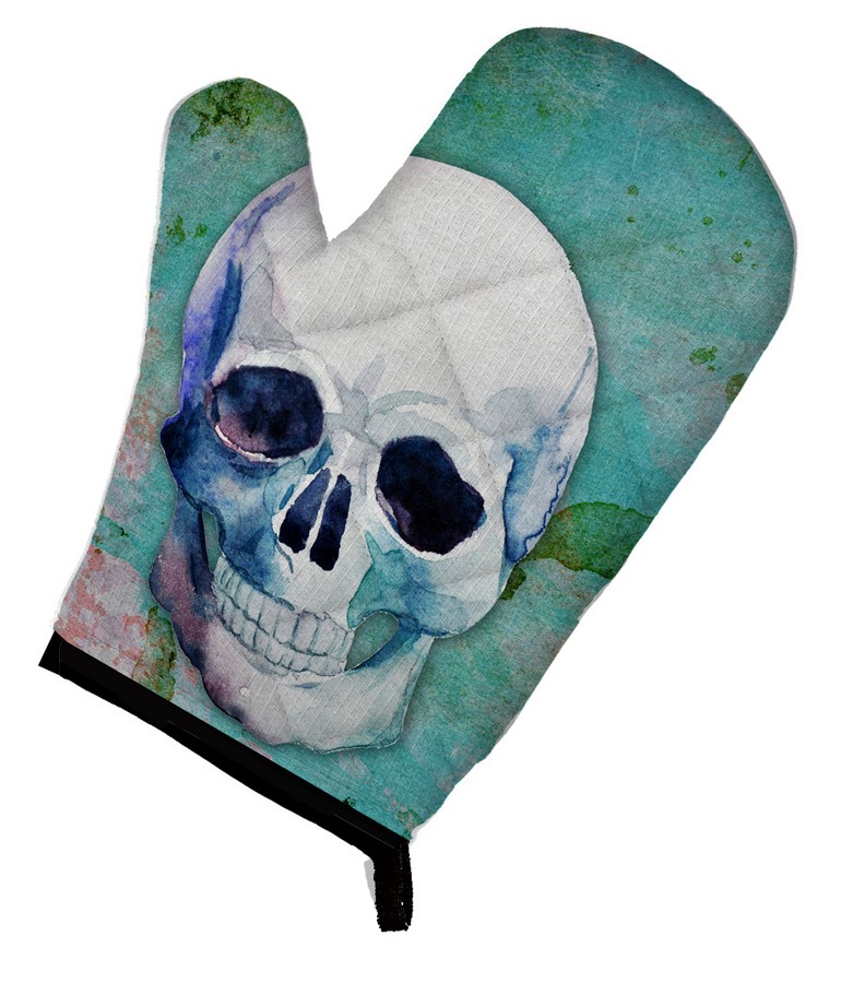 Picture of Carolines Treasures BB5123OVMT Day of the Dead Teal Skull Oven Mitt
