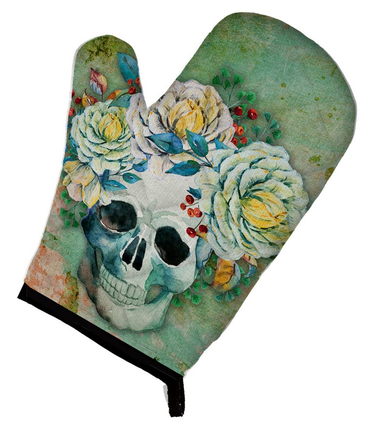 Picture of Carolines Treasures BB5124OVMT Day of the Dead Skull with Flowers Oven Mitt