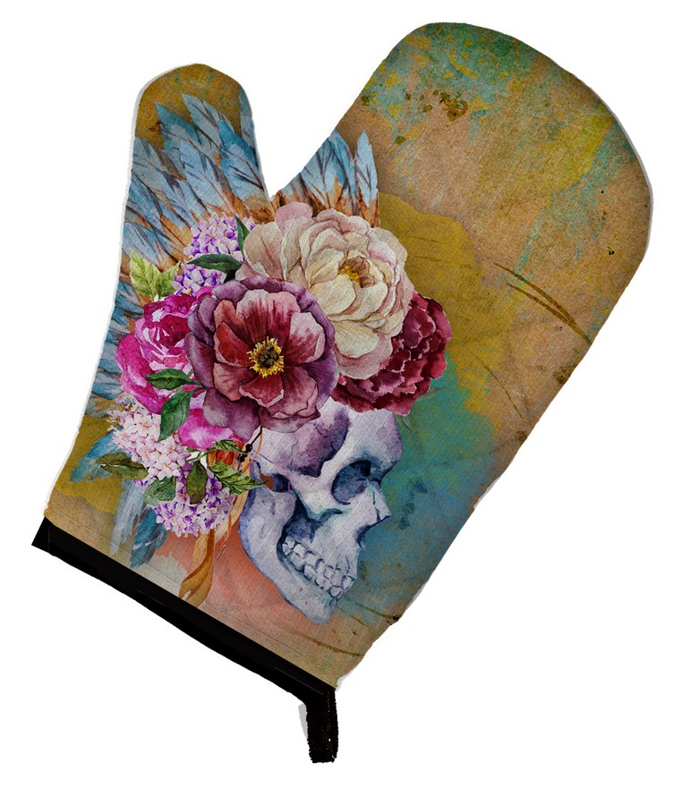 Day of the Dead Flowers Skull Oven Mitt