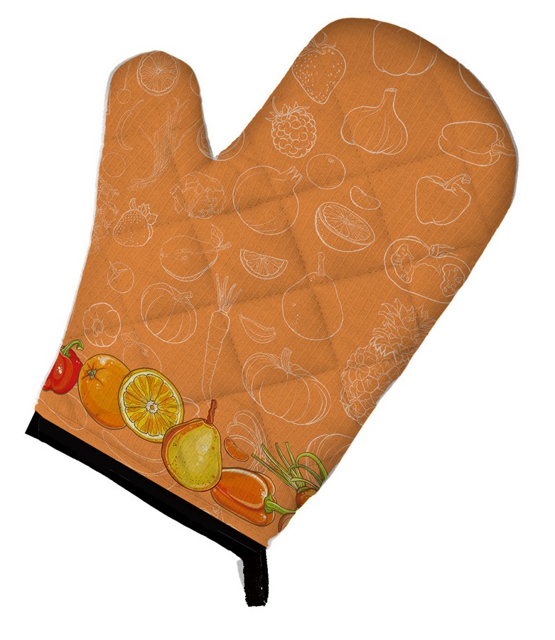 Fruits & Vegetables in Orange Oven Mitt - Orange