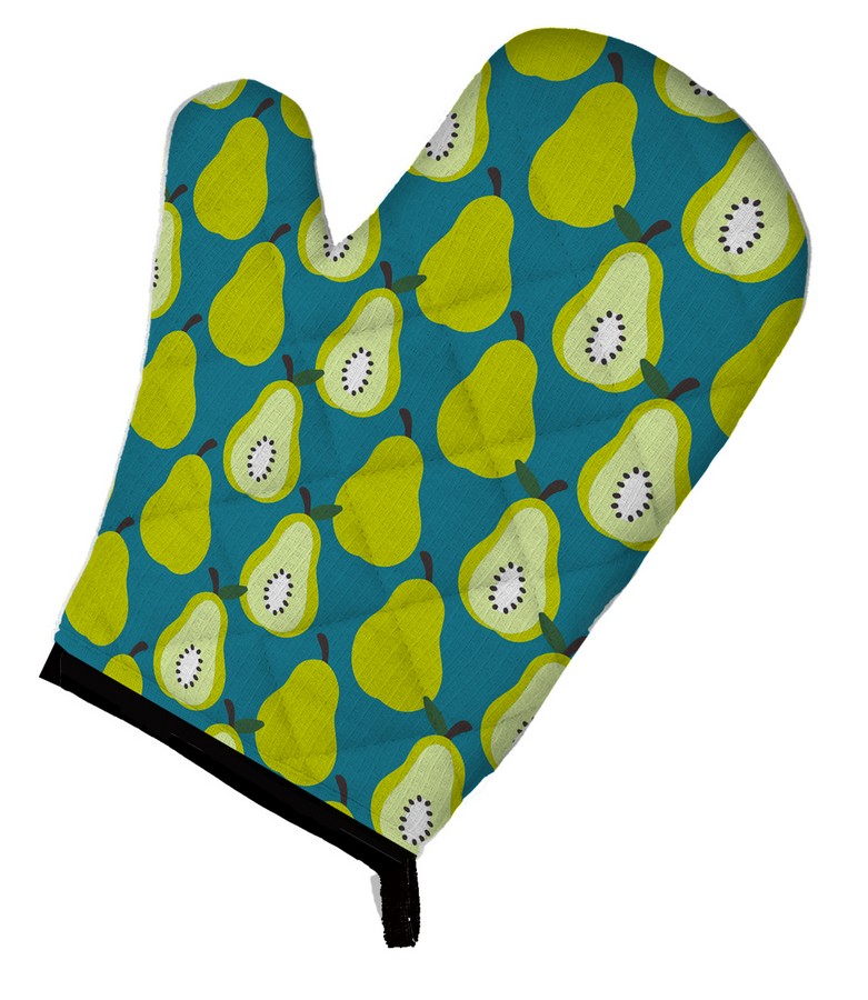 Pears on Green Oven Mitt - Green