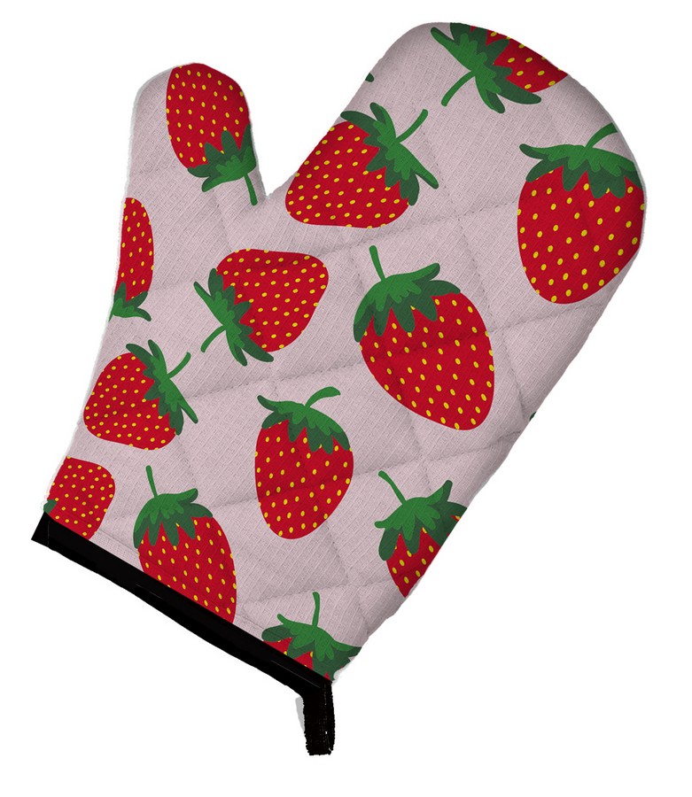 Strawberries on Pink Oven Mitt
