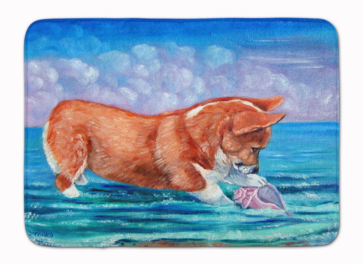 Corgi Sea Shell Find Machine Washable Memory Foam Mat