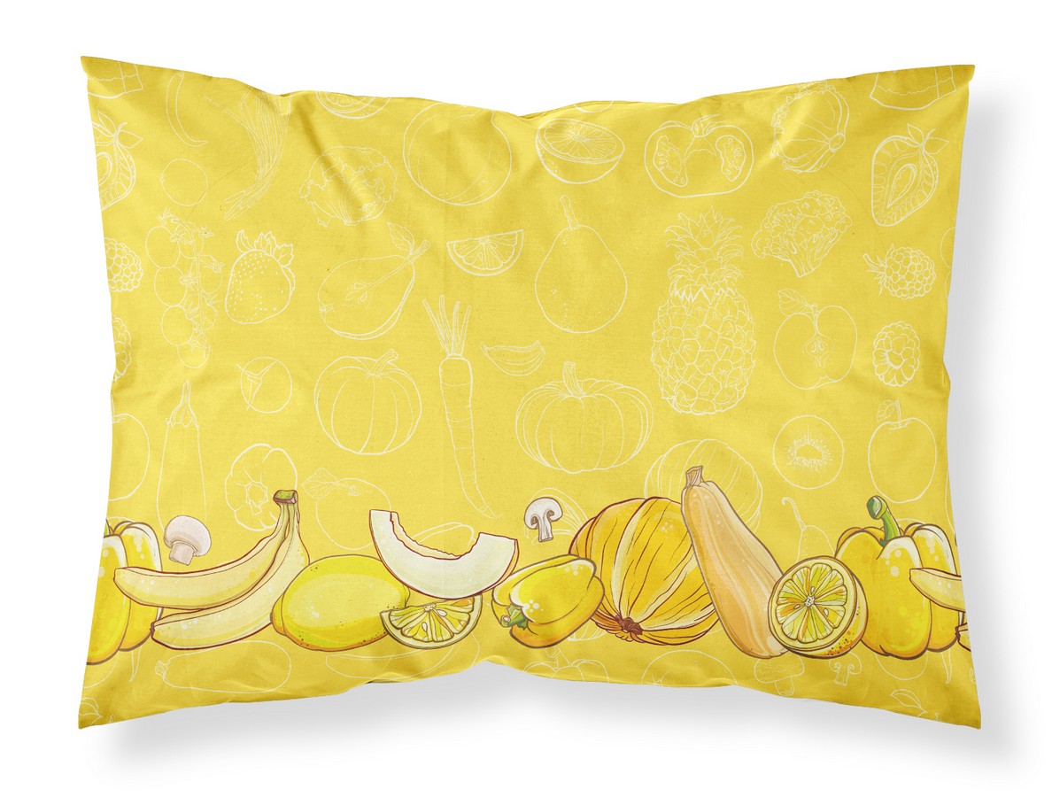 BB5134PILLOWCASE Fruits & Vegetables in Yellow Fabric Standard Pillowcase