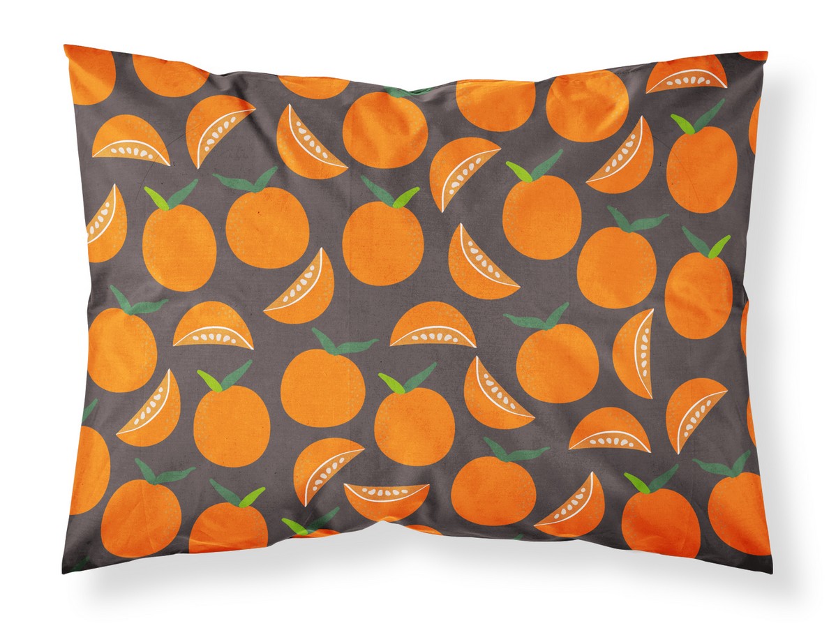 Orange on Grey Fabric Standard Pillowcase