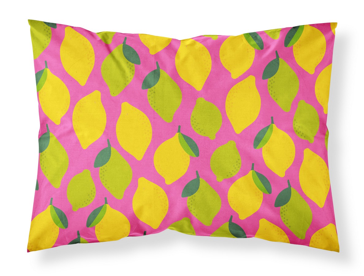 BB5143PILLOWCASE Lemons & Limes on Pink Fabric Standard Pillowcase