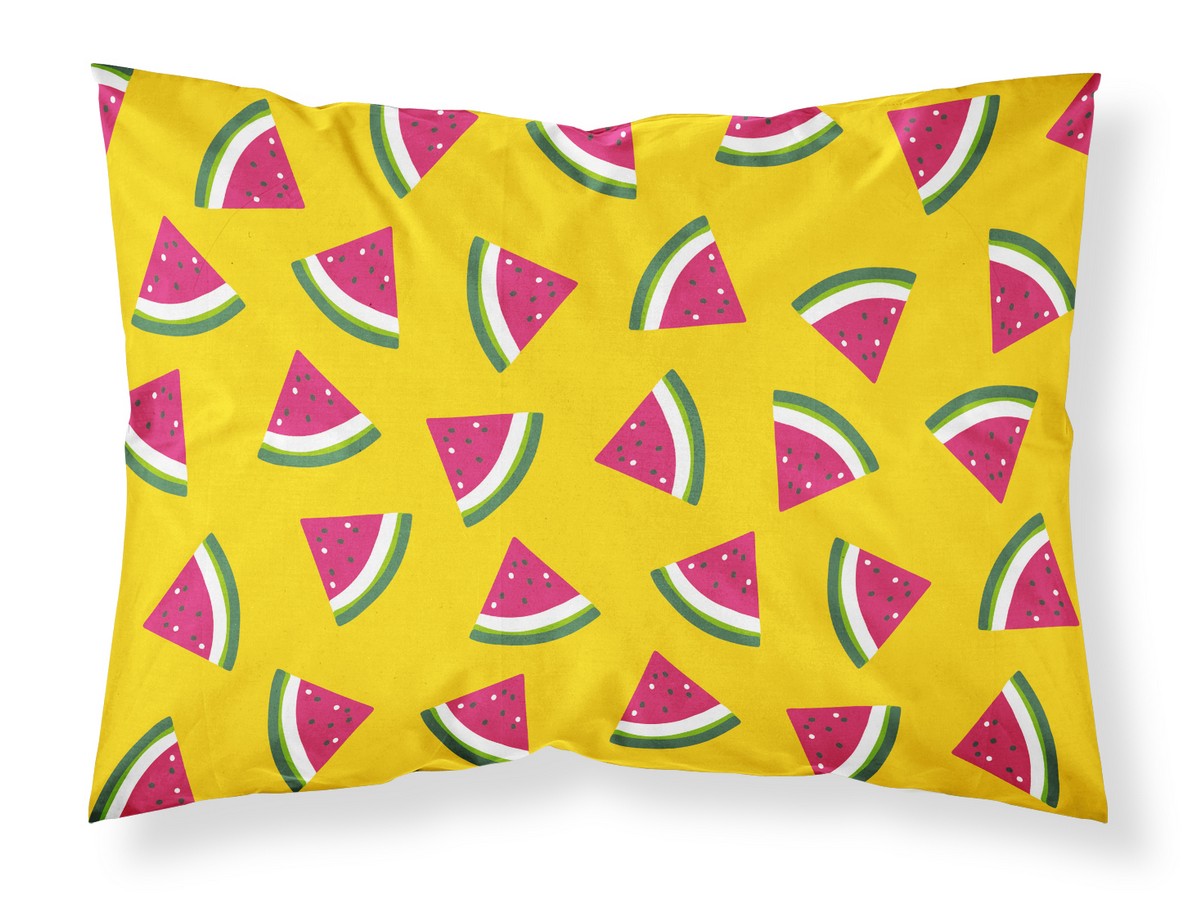 BB5144PILLOWCASE Watermelon on Yellow Fabric Standard Pillowcase