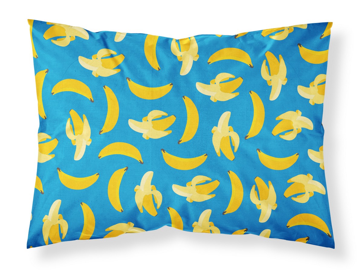 Bananas on Blue Fabric Standard Pillowcase