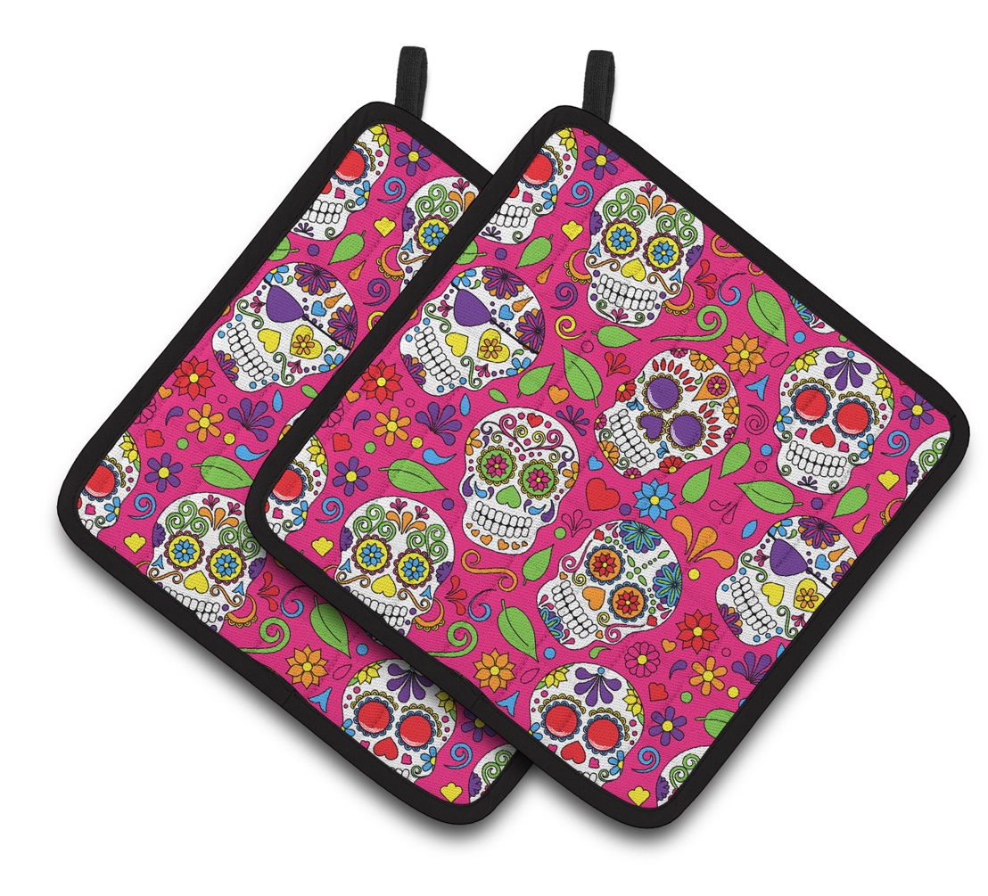 Picture of Carolines Treasures BB5115PTHD Day of the Dead Pink Pair of Pot Holders