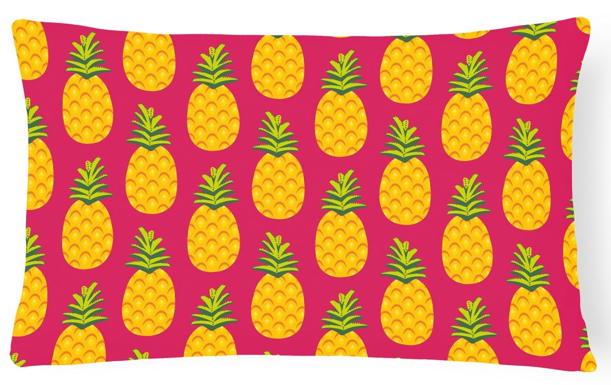 BB5136PW1216 Pineapples on Pink Canvas Fabric Decorative Pillow