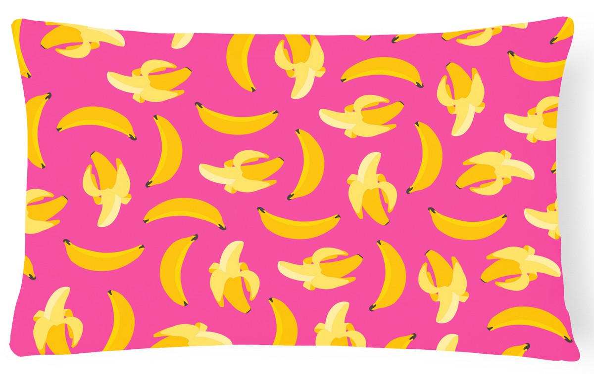 BB5140PW1216 Bananas on Pink Canvas Fabric Decorative Pillow