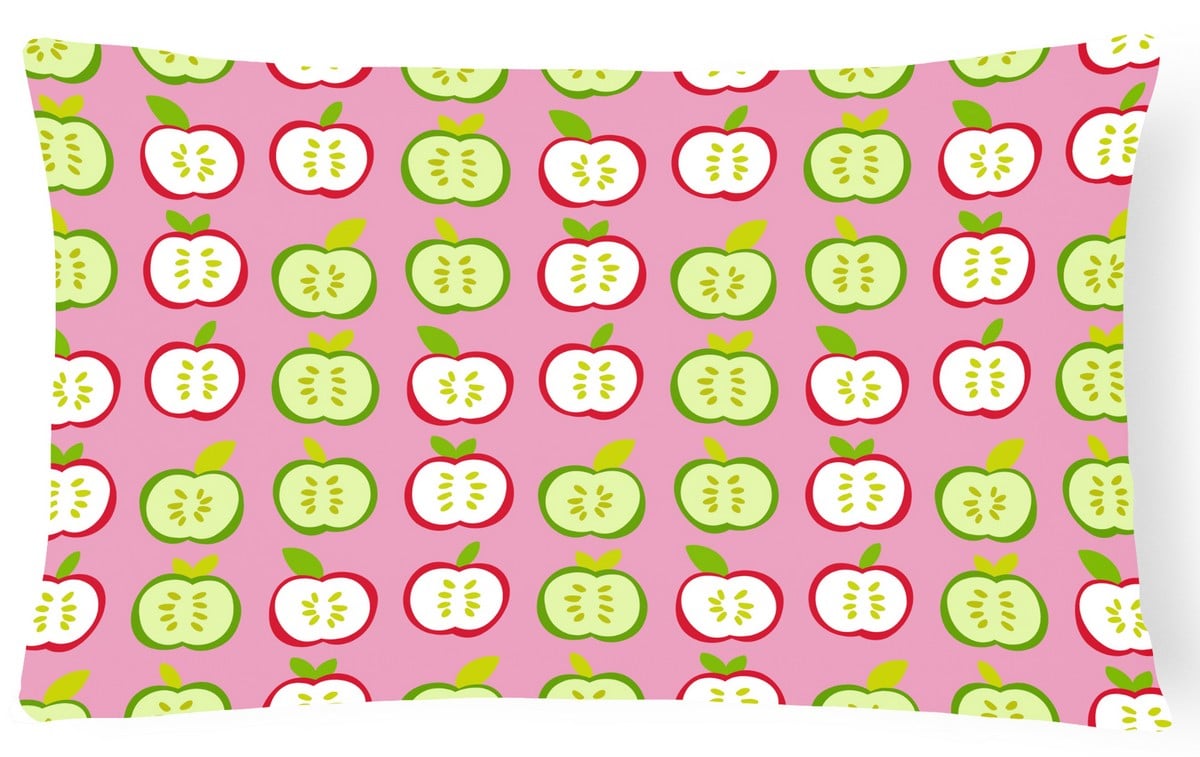 BB5141PW1216 Apples on Pink Canvas Fabric Decorative Pillow