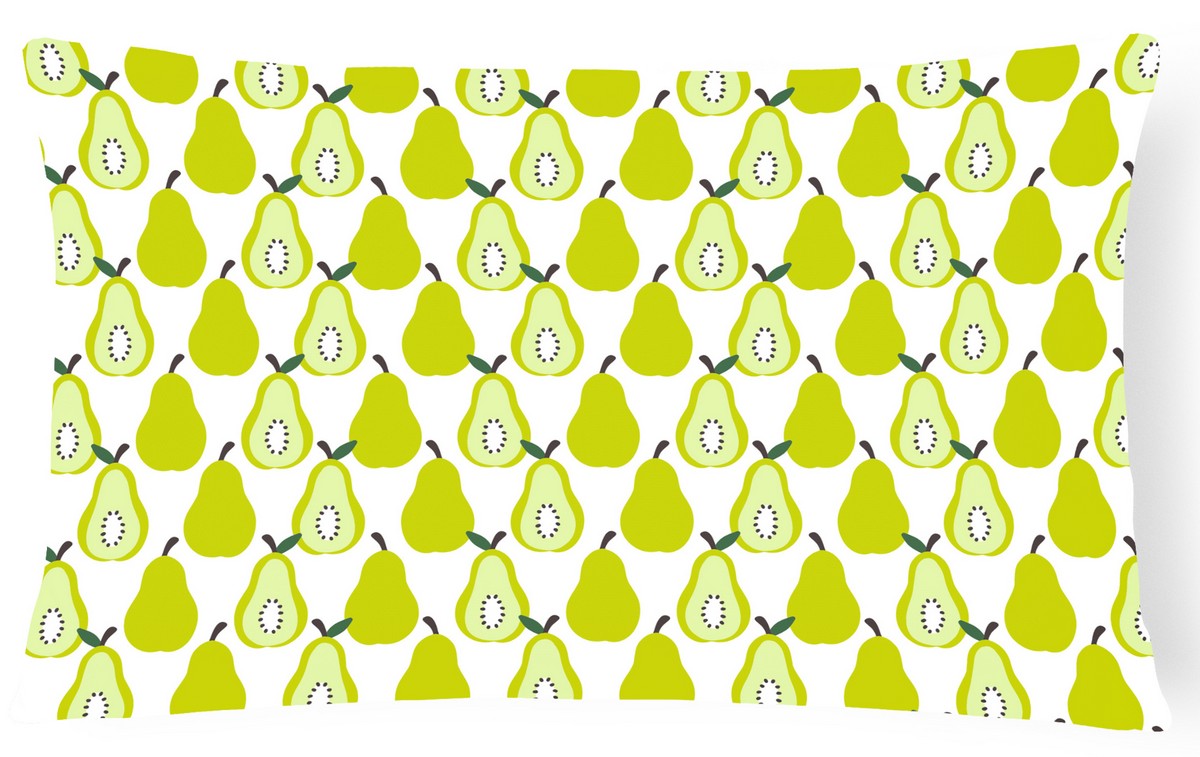 BB5147PW1216 Pears on White Canvas Fabric Decorative Pillow