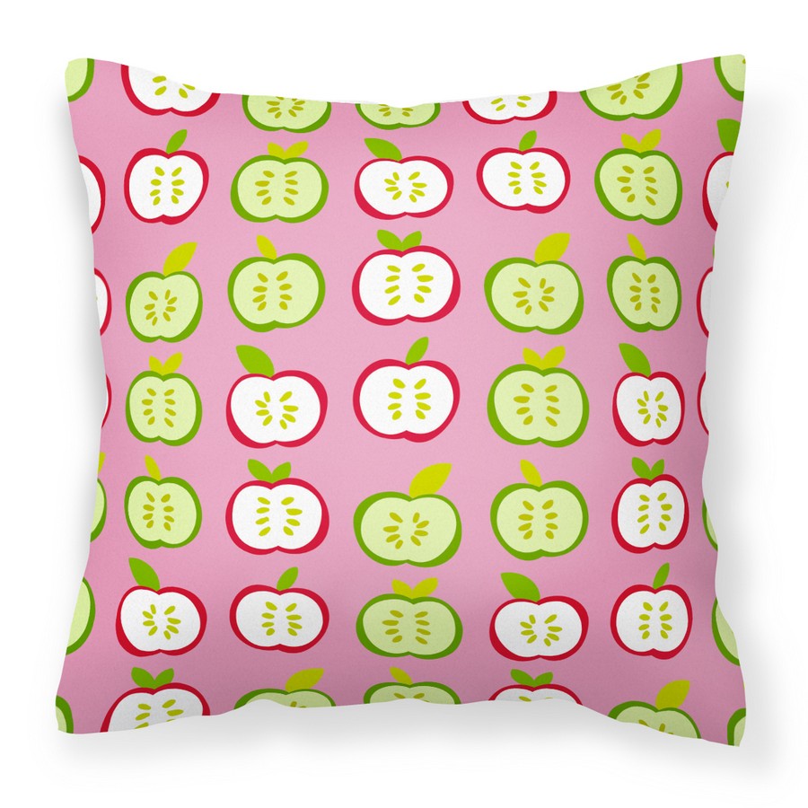 Apples on Pink Fabric Decorative Pillow - Pink - 14 x 3 x 14 in.