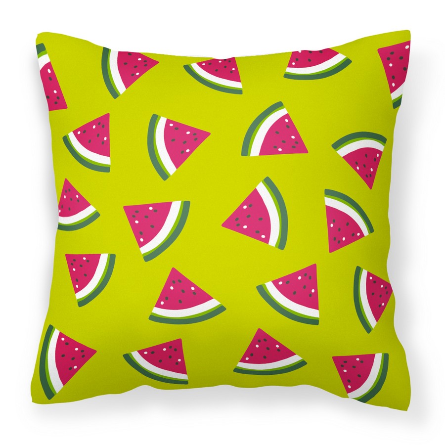 Watermelon on Lime Green Fabric Decorative Pillow - Lime Green - 14 x 3 x 14 in.