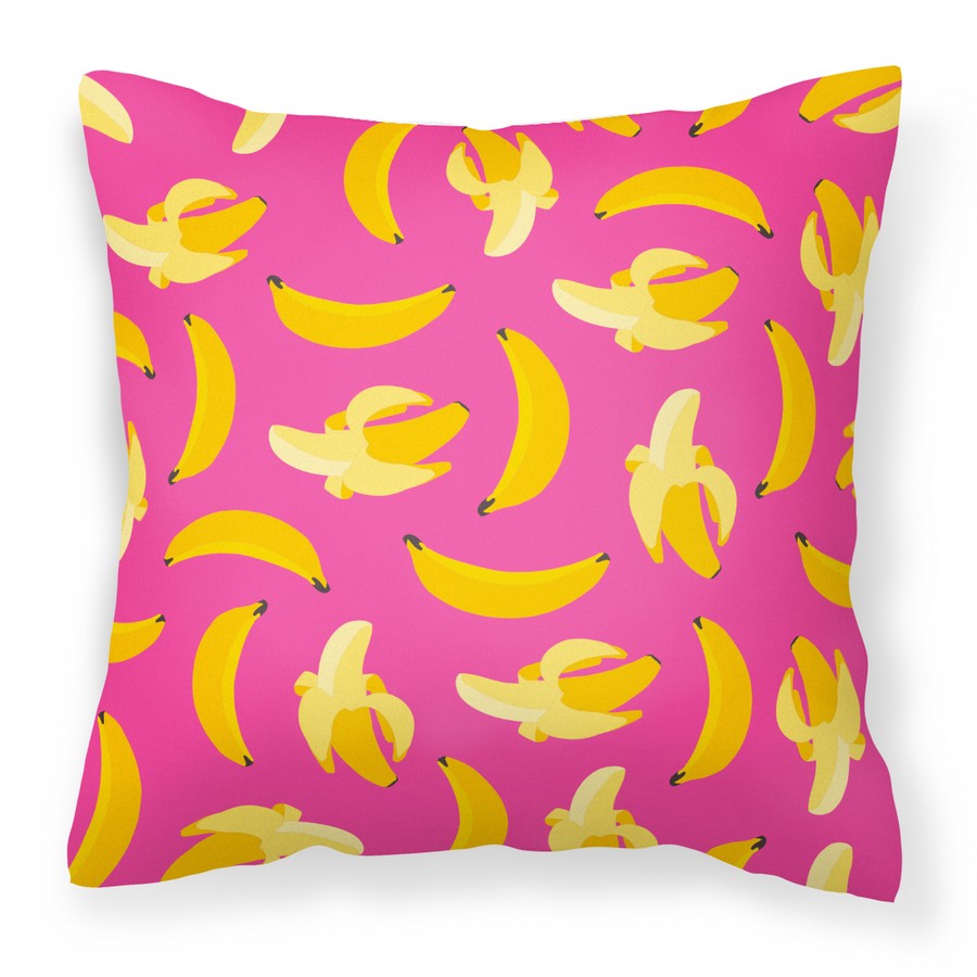 Bananas on Pink Fabric Decorative Pillow - 18 x 3 x 18 in.