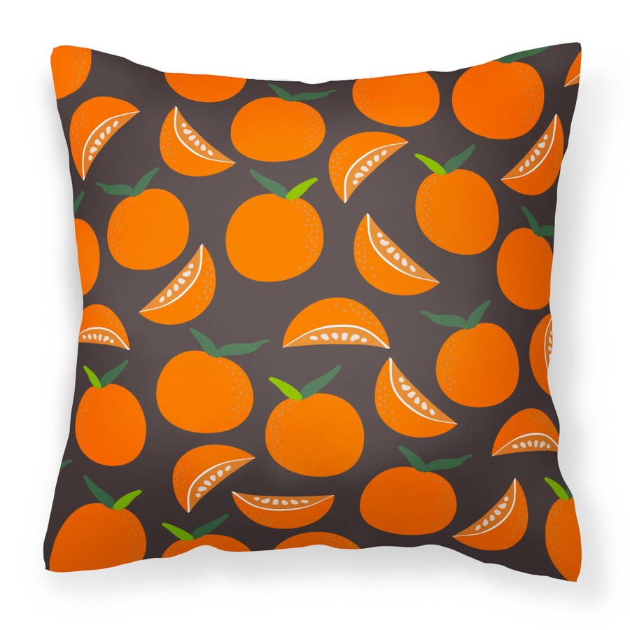 Orange on Grey Fabric Decorative Pillow - 18 x 3 x 18 in.