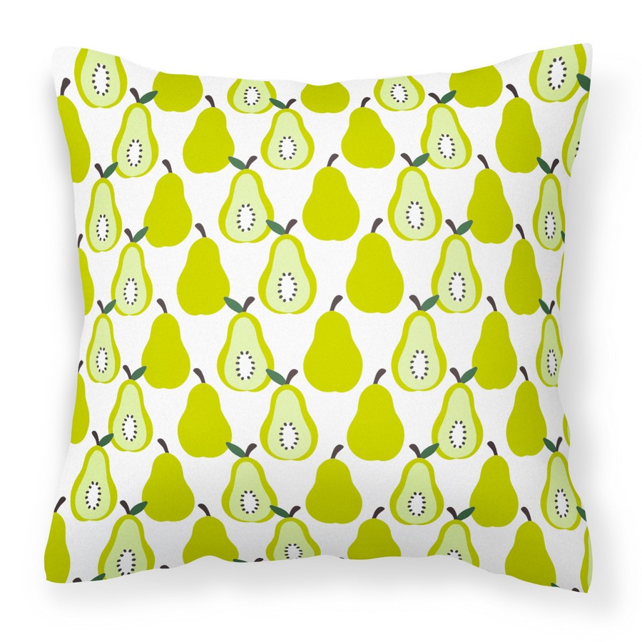 BB5147PW1818 Pears on White Fabric Decorative Pillow - 18 x 3 x 18 in.