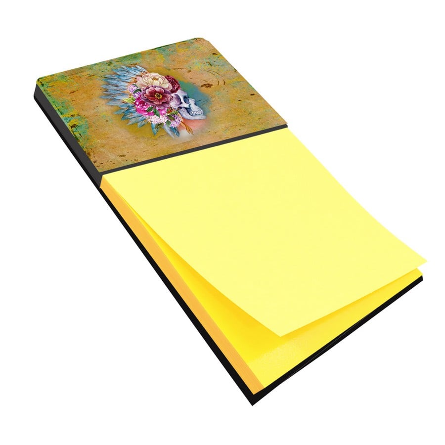 Day of the Dead Flowers Skull Sticky Note Holder