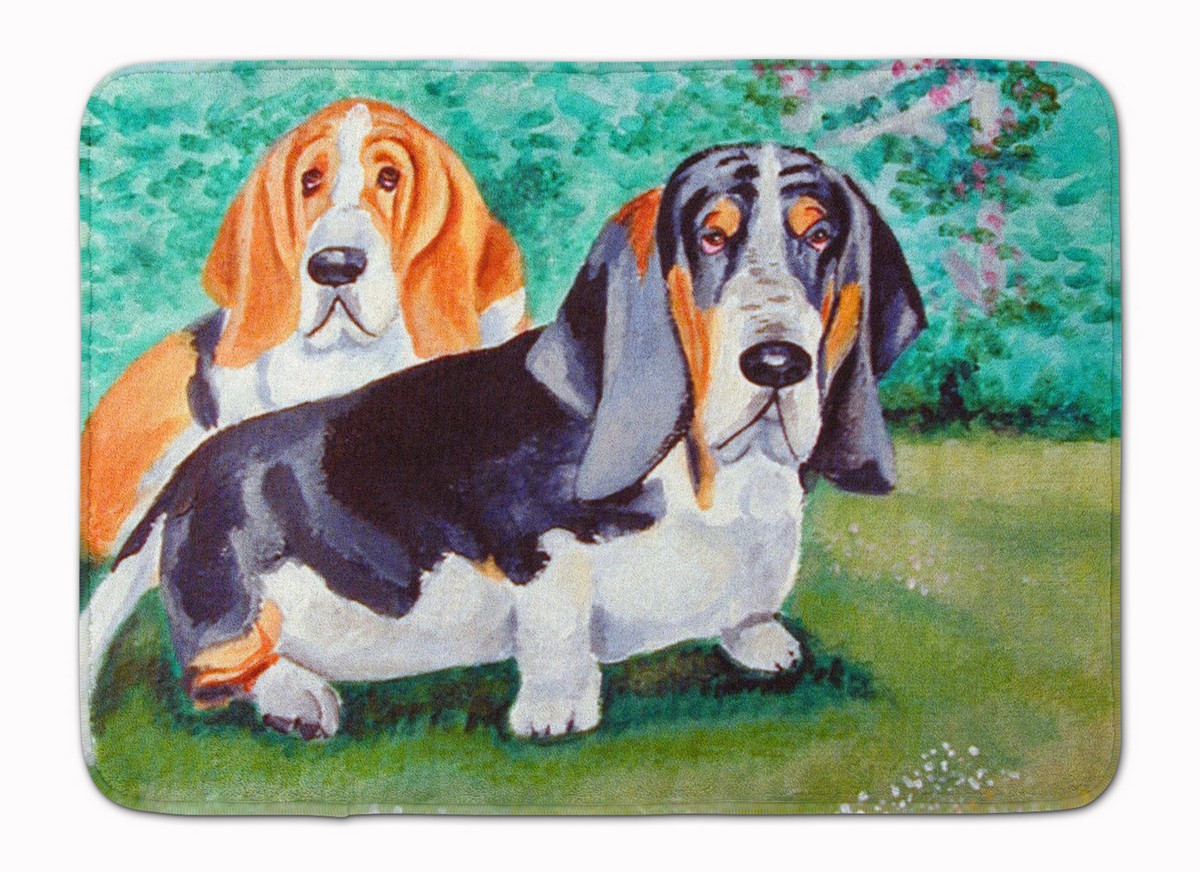Basset Hound Double Trouble Machine Washable Memory Foam Mat