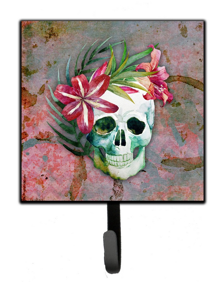 Day of the Dead Skull Flowers Leash or Key Holder
