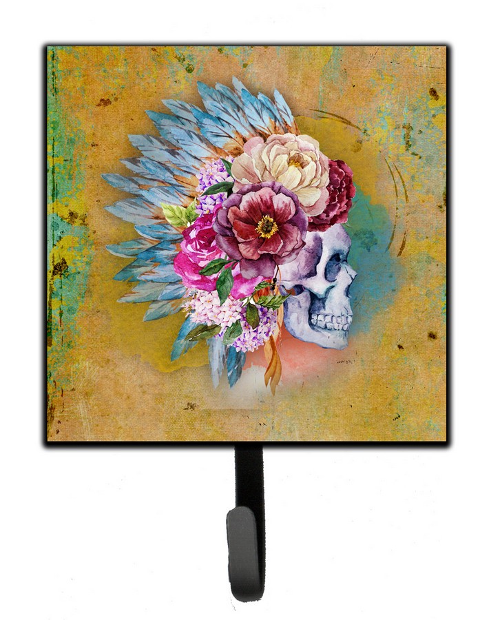 Day of the Dead Flowers Skull Leash or Key Holder