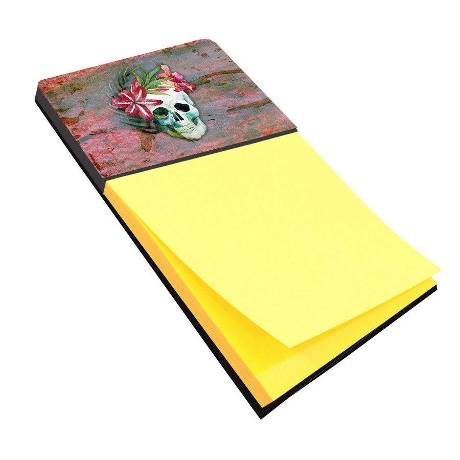 Day of the Dead Skull Flowers Sticky Note Holder