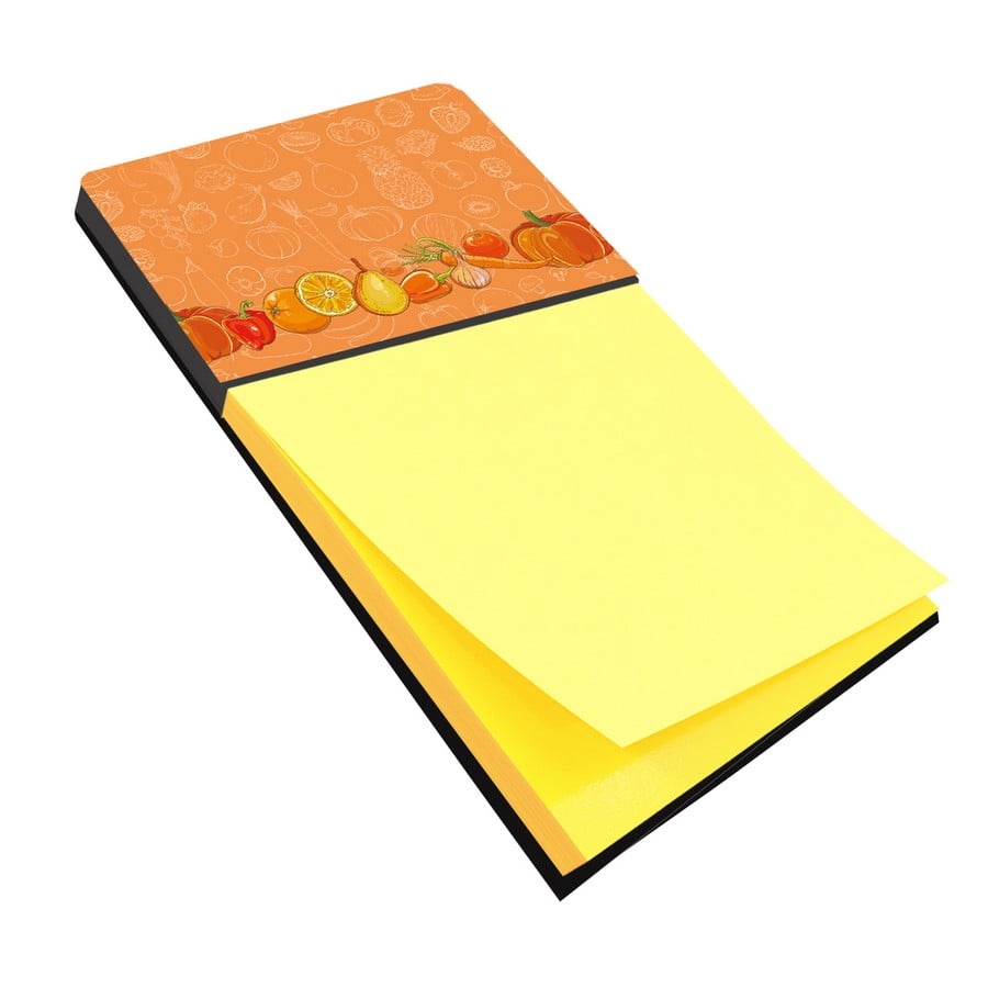 Fruits & Vegetables in Orange Sticky Note Holder