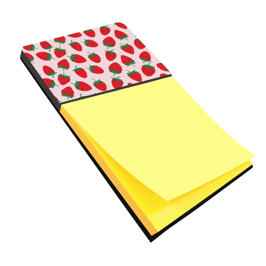 Strawberries on Pink Sticky Note Holder
