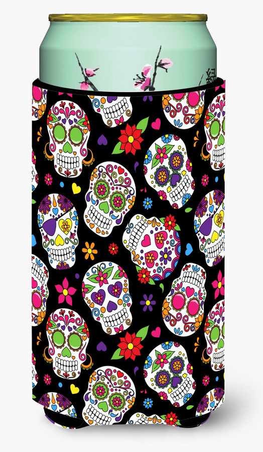 Day of the Dead Black Tall Boy Beverage Insulator Hugger