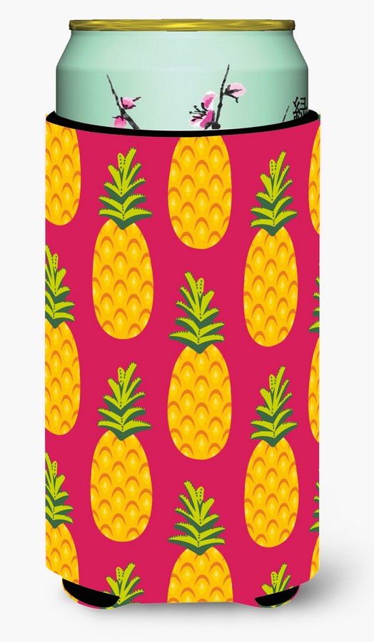 Pineapples on Pink Tall Boy Beverage Insulator Hugger - Pink
