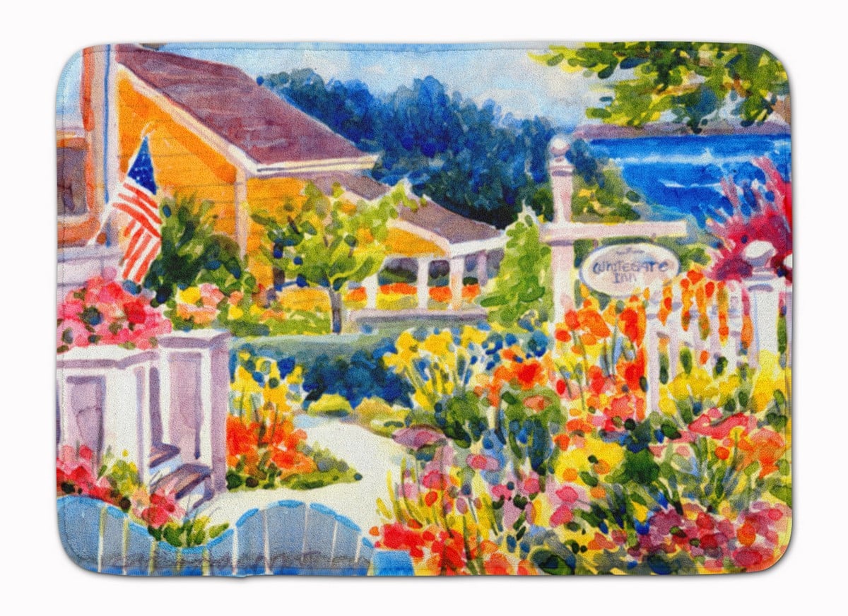 Seaside Beach Cottage Machine Washable Memory Foam Mat