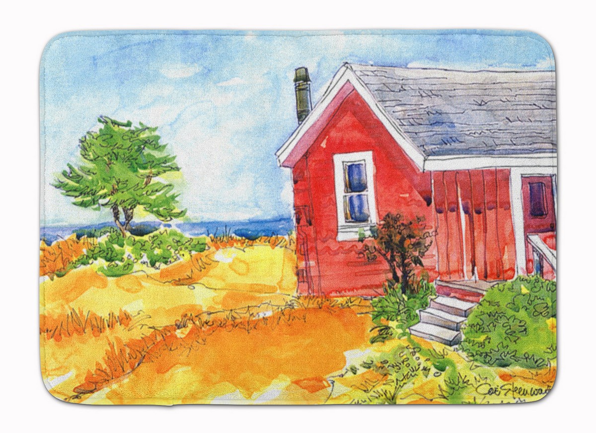 Old Red Cottage House at the lake Machine Washable Memory Foam Mat