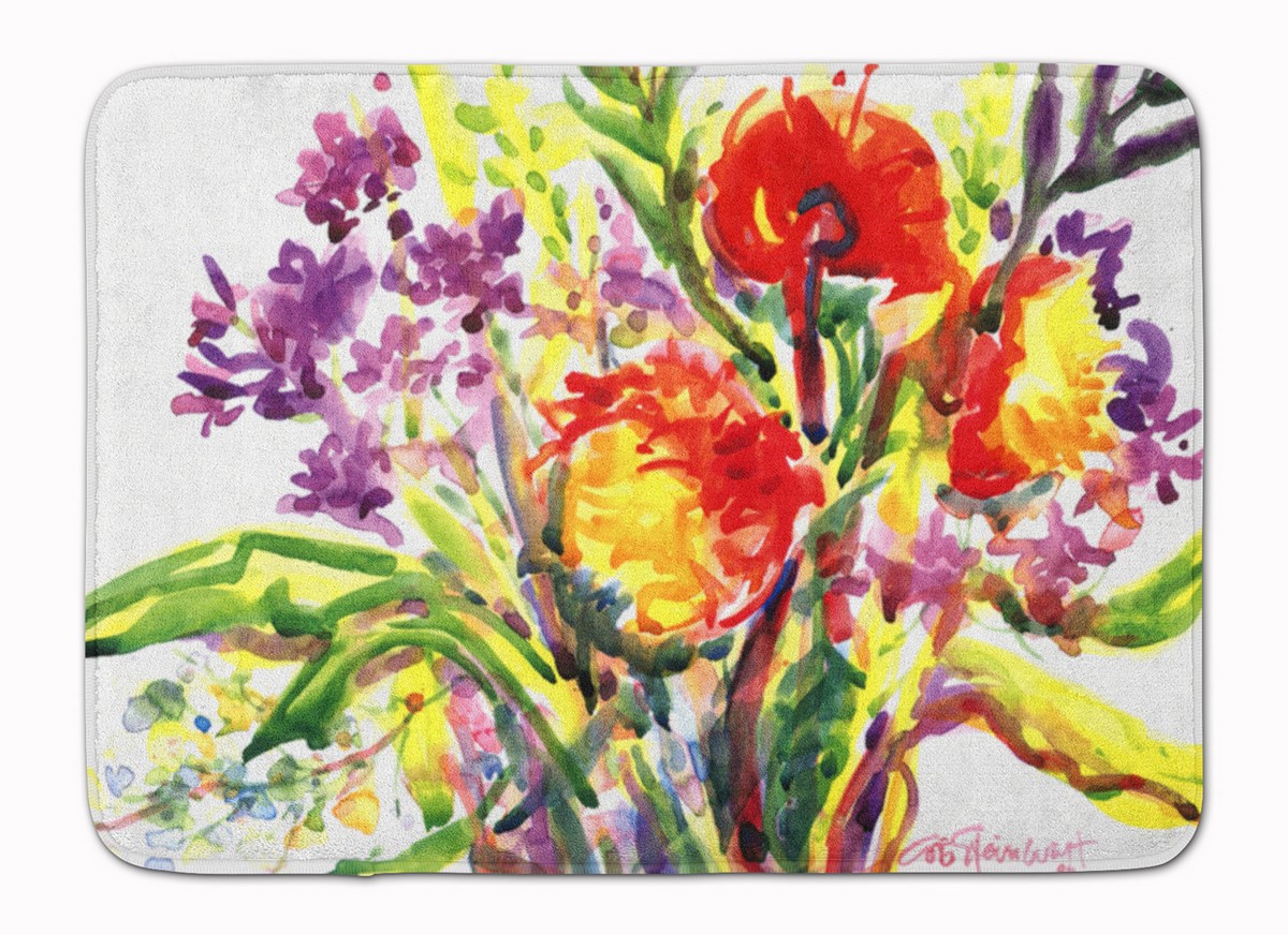 6042RUG Flower Machine Washable Memory Foam Mat
