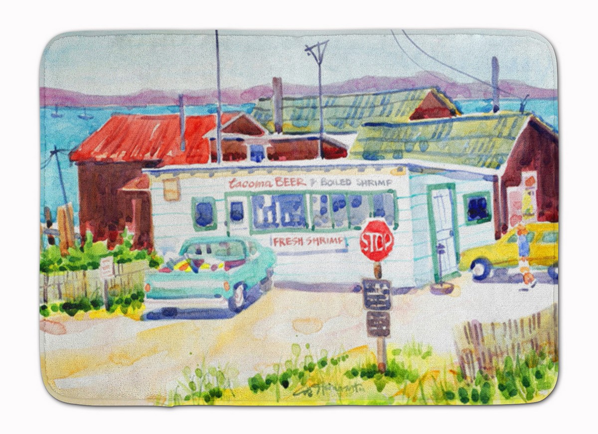 6054RUG Seafood Shack for fresh shrimp Machine Washable Memory Foam Mat