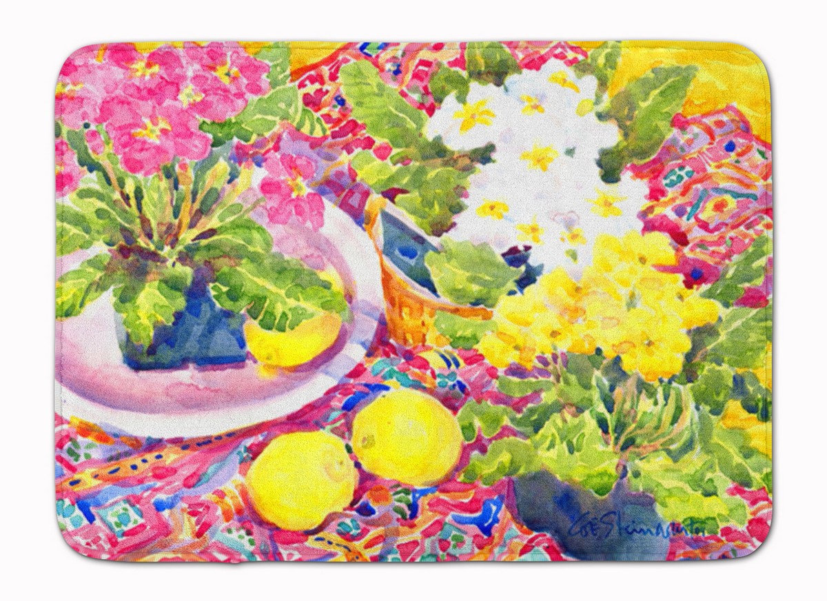 6062RUG Flower Primroses Machine Washable Memory Foam Mat