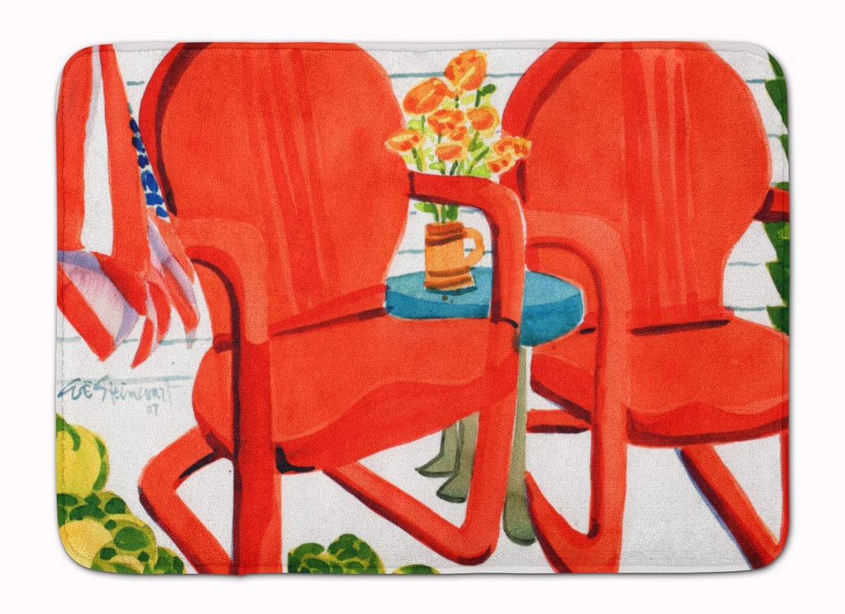 6140RUG Red Chairs Patio View Machine Washable Memory Foam Mat