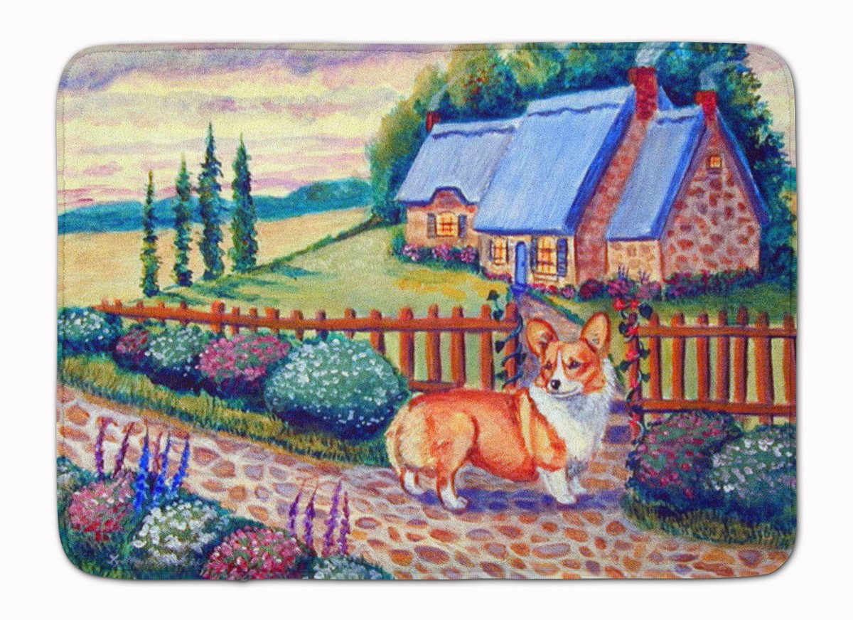 Pembroke Corgi at the Cottage Machine Washable Memory Foam Mat