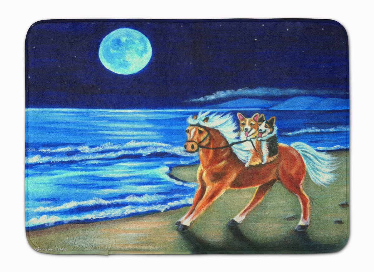 7318RUG Corgi Beach Ride on Horse Machine Washable Memory Foam Mat