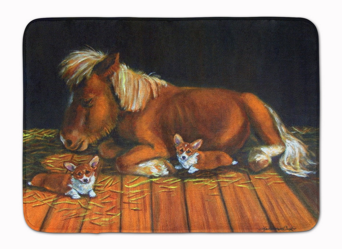 Corgi Snuggles the Pony Machine Washable Memory Foam Mat
