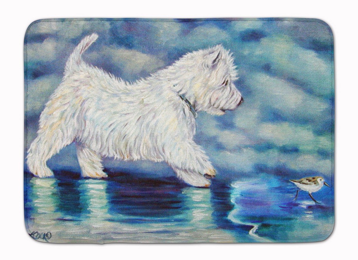 Door Mats, Misty Westie Machine Washable Memory Foam Mat