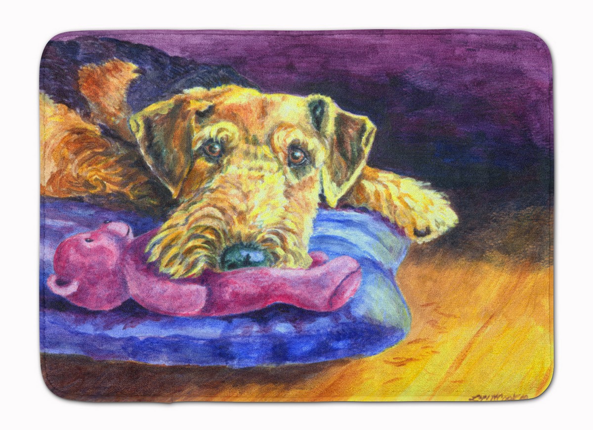 7345RUG Airedale Terrier Teddy Bear Machine Washable Memory Foam Mat