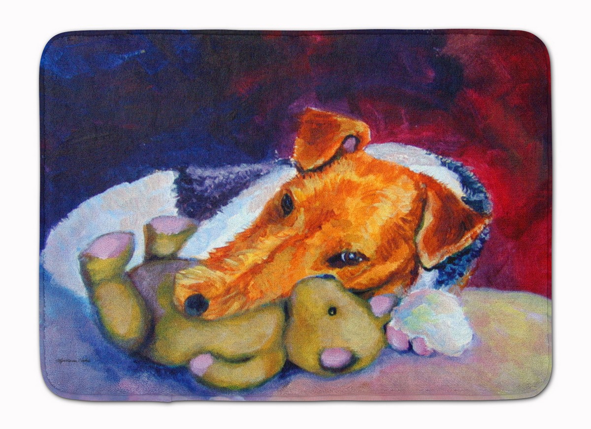 7355RUG Fox Terrier & Teddy Bear Machine Washable Memory Foam Mat