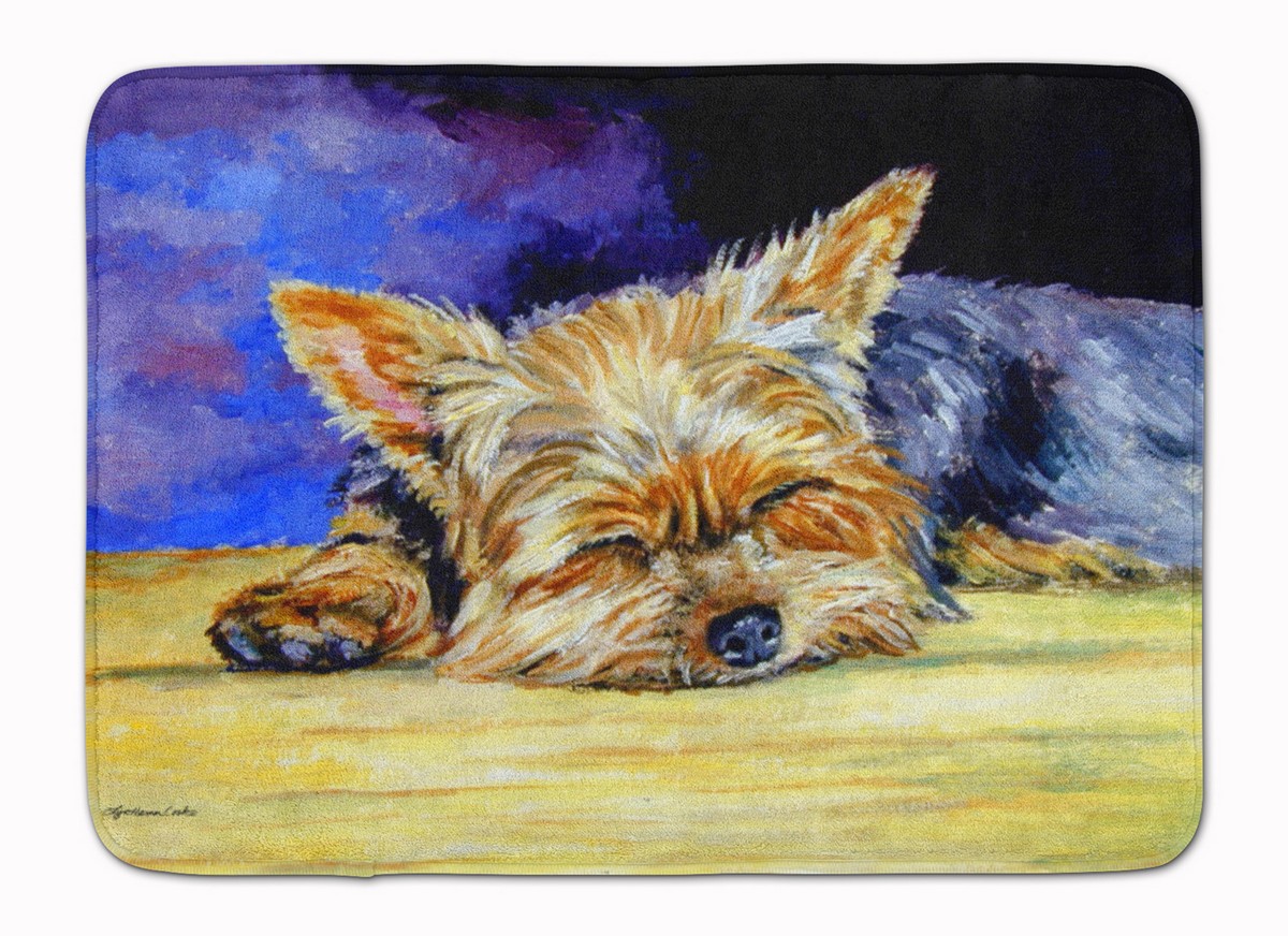 Yorkie Taking a Nap Machine Washable Memory Foam Mat