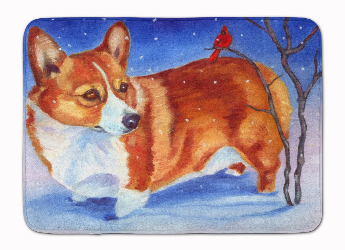 7411RUG Corgi Cardinal Buddy Machine Washable Memory Foam Mat