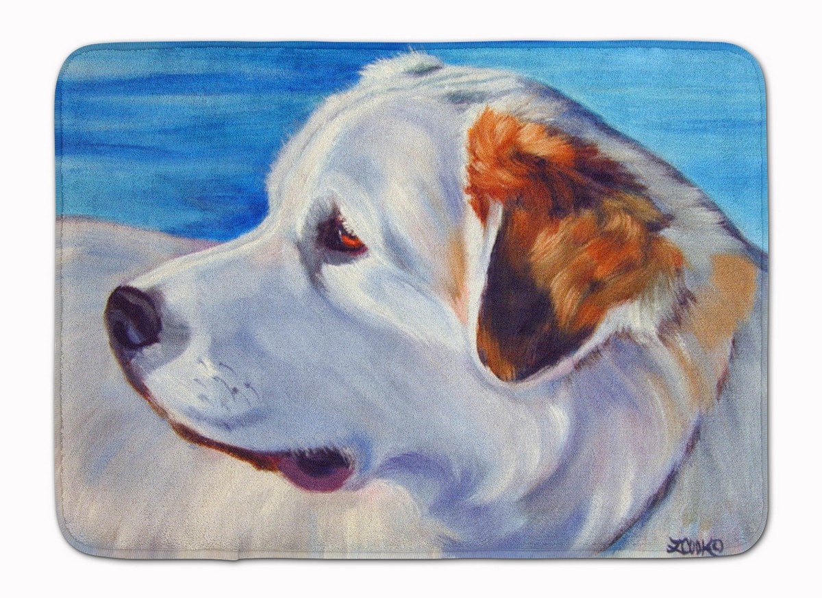 Great Pyrenees at the Beach Machine Washable Memory Foam Mat