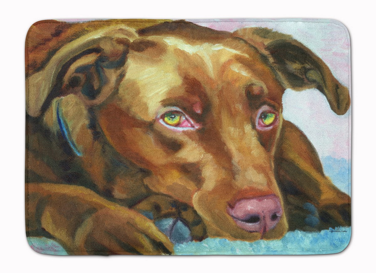 7420RUG Chocolate Labrador Waiting Machine Washable Memory Foam Mat